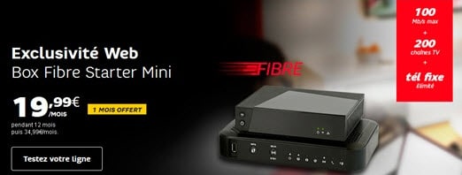 Exclu web SFR : La Box Fibre Starter Mini à 19.99 euro avec 1 mois offert