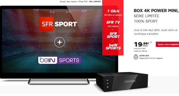 Bon plan SFR : Une série limitée Box Power HD ou THD 100% Sport à 19.99 euros